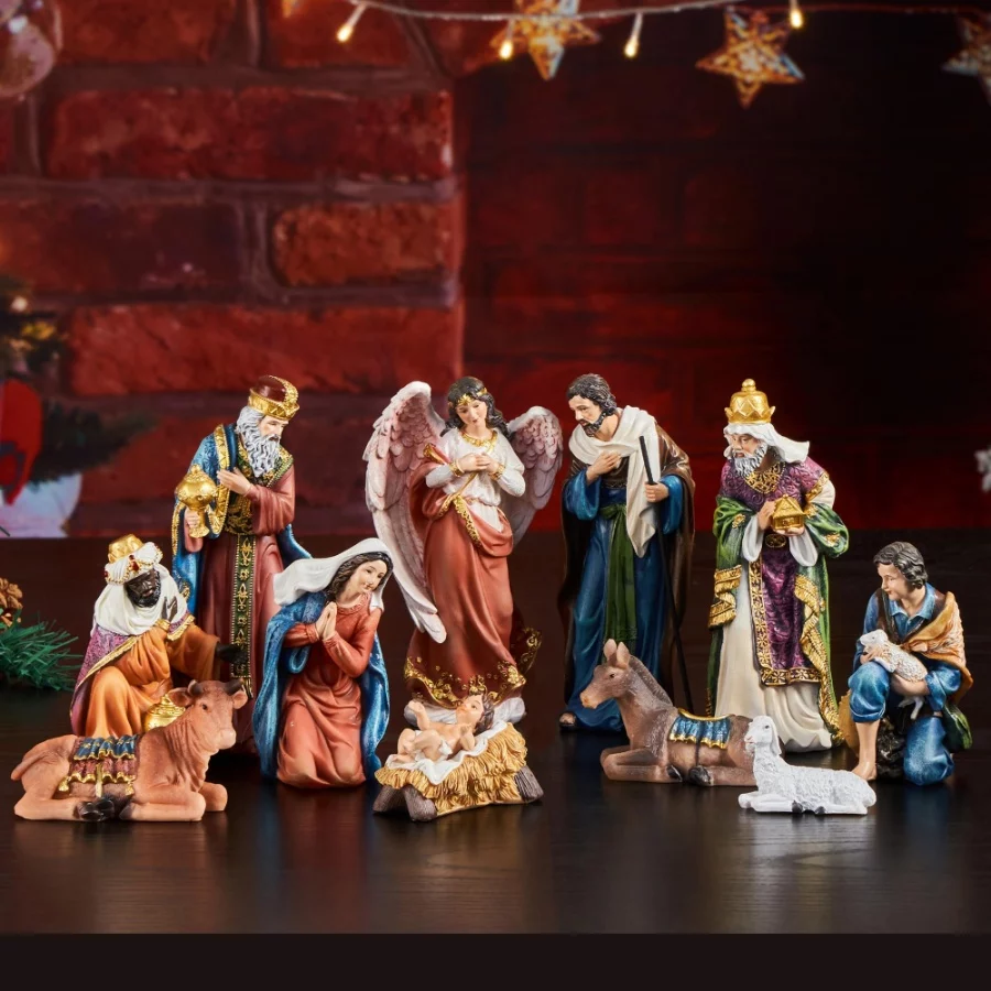 TOETOL Nativity Sets for Christmas Indoor 5.9 Inch Tall Set of 13 Pieces Nativity Scene Tabletop Res - 08 TOETOL Nativity Sets for Christmas Indoor 5.9 Inch Tall Set of 13 Pieces Nativity Scene Tabletop Res 08