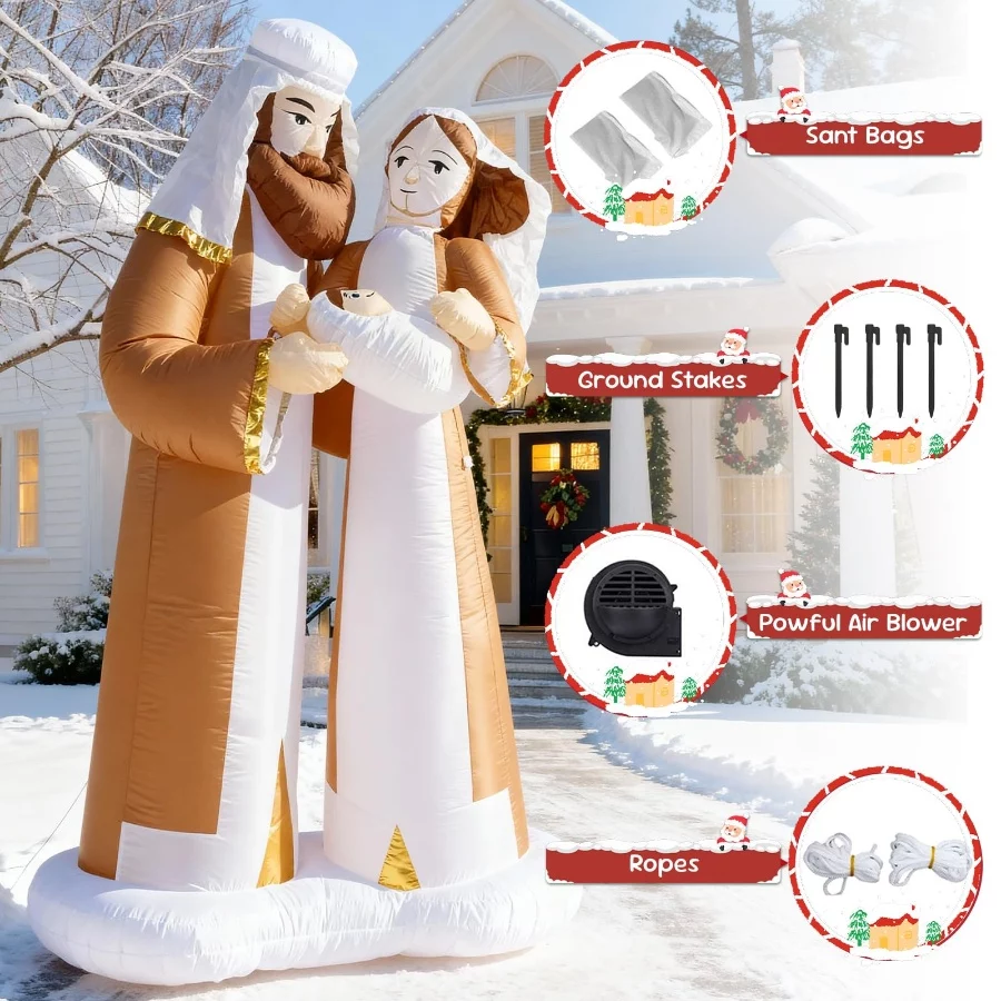 TRMESIA 8 Feet Jesus Birth Decoration Indoor Outdoor Inflatable Nativity Scene with LED Lights, Chri - 05 TRMESIA 8 Feet Jesus Birth Decoration Indoor Outdoor Inflatable Nativity Scene with LED Lights Chri 05
