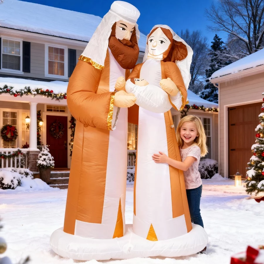 TRMESIA 8 Feet Jesus Birth Decoration Indoor Outdoor Inflatable Nativity Scene with LED Lights, Chri - 06 TRMESIA 8 Feet Jesus Birth Decoration Indoor Outdoor Inflatable Nativity Scene with LED Lights Chri 06
