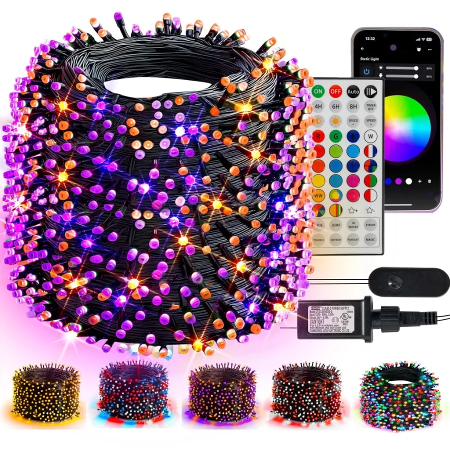 TW SHINE Smart Color Changing Halloween Lights Outdoor, 328FT 1000 LED RGB Christmas String Lights w - 01 TW SHINE Smart Color Changing Halloween Lights Outdoor 328FT 1000 LED RGB Christmas String Lights w 01