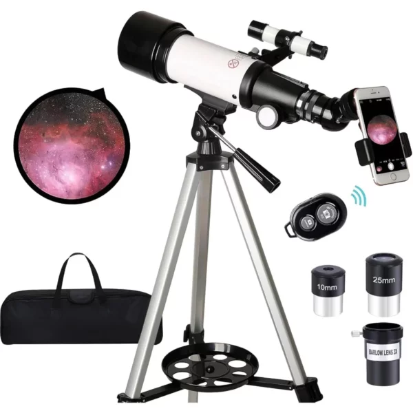 Astronomical Telescope 70mm 400mm, Travel Refractor Scope For Kids Adults Beginners With Multi-Coated Lens