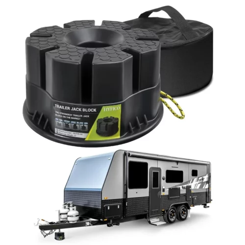 Trailer Jack Block RV Leveling Blocks for Travel Trailers Wheels and Any Jack 20000 lbs RV Jack 01