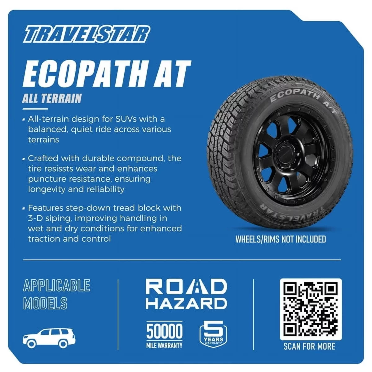 Travelstar EcoPath AT 28570R17 117T SUV All Season All Terrain Tire 2857017Tire Only 06