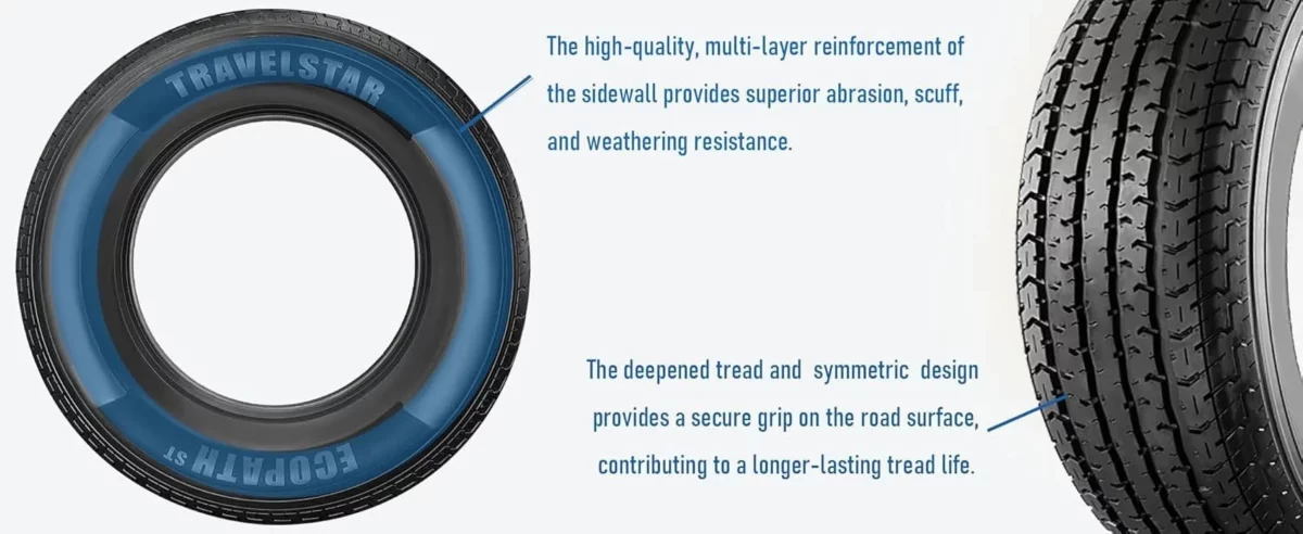 Travelstar Ecopath ST ST23580R16 10 Ply 124M Load E Radial Trailer Tire ST 23580R16Tire Only 06 scaled