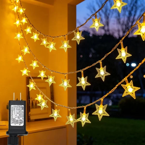 33FT Twinkle Star 100 LED Plug in Fairy String Lights, Waterproof Extendable Warm White for Wedding, Party, Garden Decor