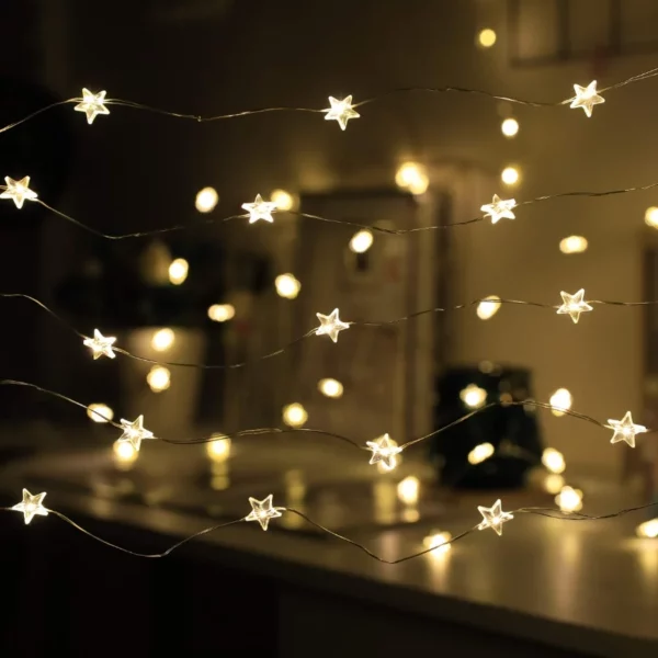 Twinkle Star 13FT 40 LED Fairy String Lights, USB & Battery Operated Waterproof Lights with Remote for Bedroom, Festival & Garden Decor