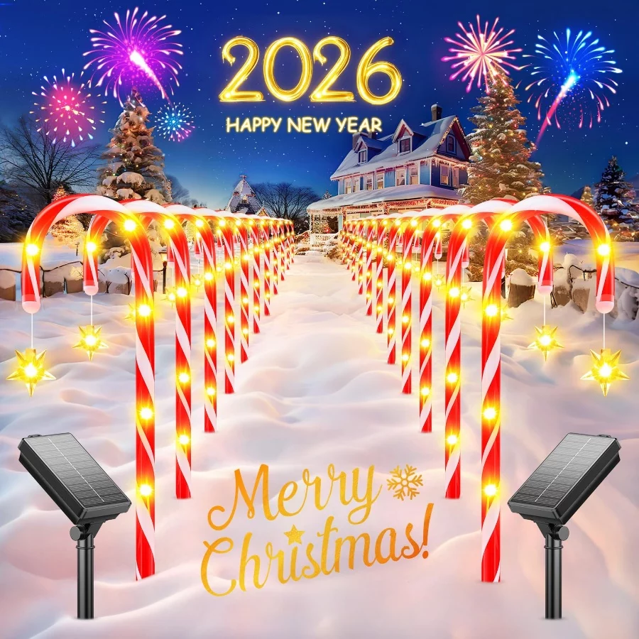 Upgraded Solar Christmas Lights Outdoor Candy Cane Lights, Solar Pathway Light Outdoor Christmas Dec - 07 Upgraded Solar Christmas Lights Outdoor Candy Cane Lights Solar Pathway Light Outdoor Christmas Dec 07