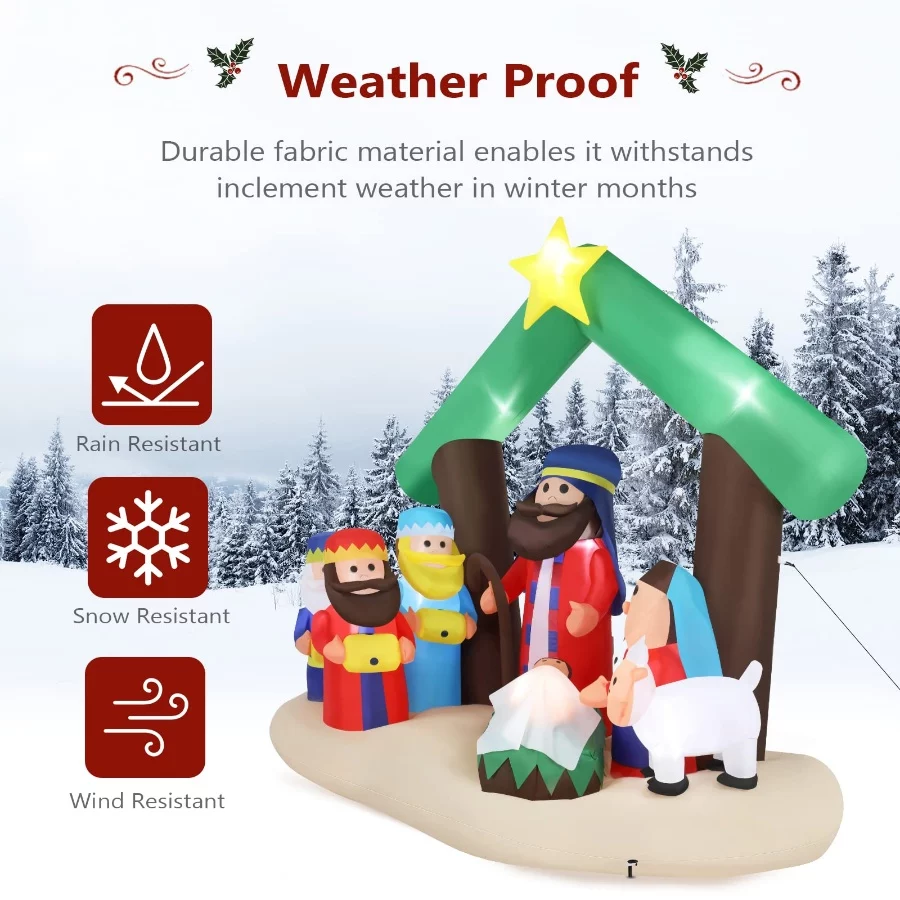 VINGLI Lighted Inflatable Christmas Decoration 7FT (Nativity) - 05 VINGLI Lighted Inflatable Christmas Decoration 7FT Nativity 05