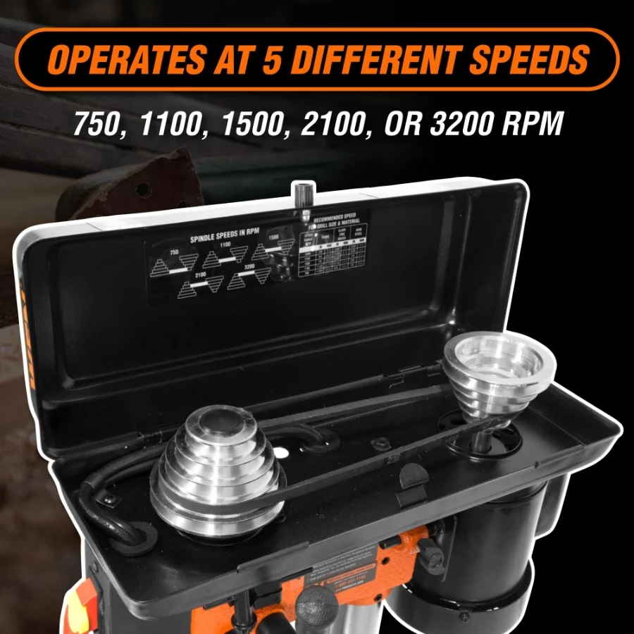 WEN 2.3-Amp 8-Inch 5-Speed Cast Iron Benchtop Drill Press (4206T) - 03 WEN 2.3 Amp 8 Inch 5 Speed Cast Iron Benchtop Drill Press 4206T 03
