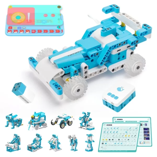 WhalesBot D1 21-In-1 Coding Robot Kit STEM Educational Building Set 280+ Pcs, APP Control & 3D Guide For Kids Ages 4+