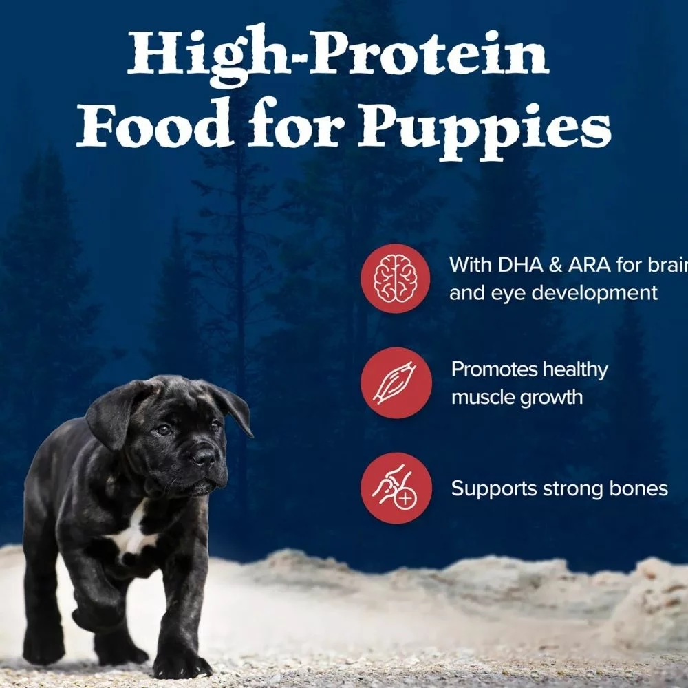 Wilderness Rocky Mountain Puppy Dry Dog Food – Red Meat Recipe for Healthy Growth and Muscle Development, 22 lb Bag (3) Wilderness Rocky Mountain Puppy Dry Dog Food – Red Meat Recipe for Healthy Growth and Muscle Development 22 lb Bag 3