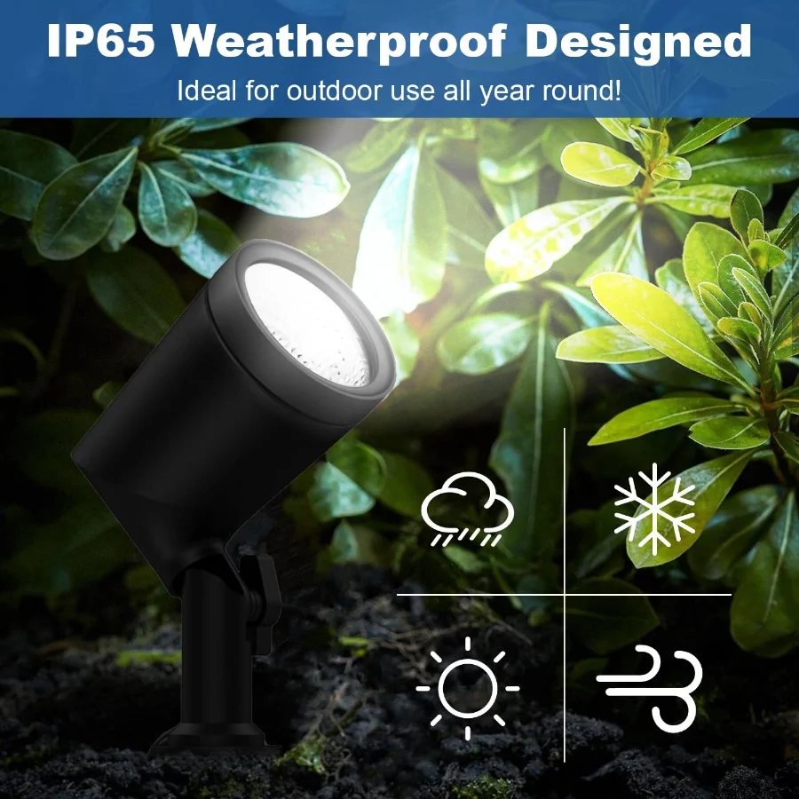 ZYAN 4 Pack 24W Smart Landscape Lights, Color Changing, Compatible with Alexa - 02 ZYAN 4 Pack 24W Smart Landscape Lights Color Changing Compatible with Alexa 02