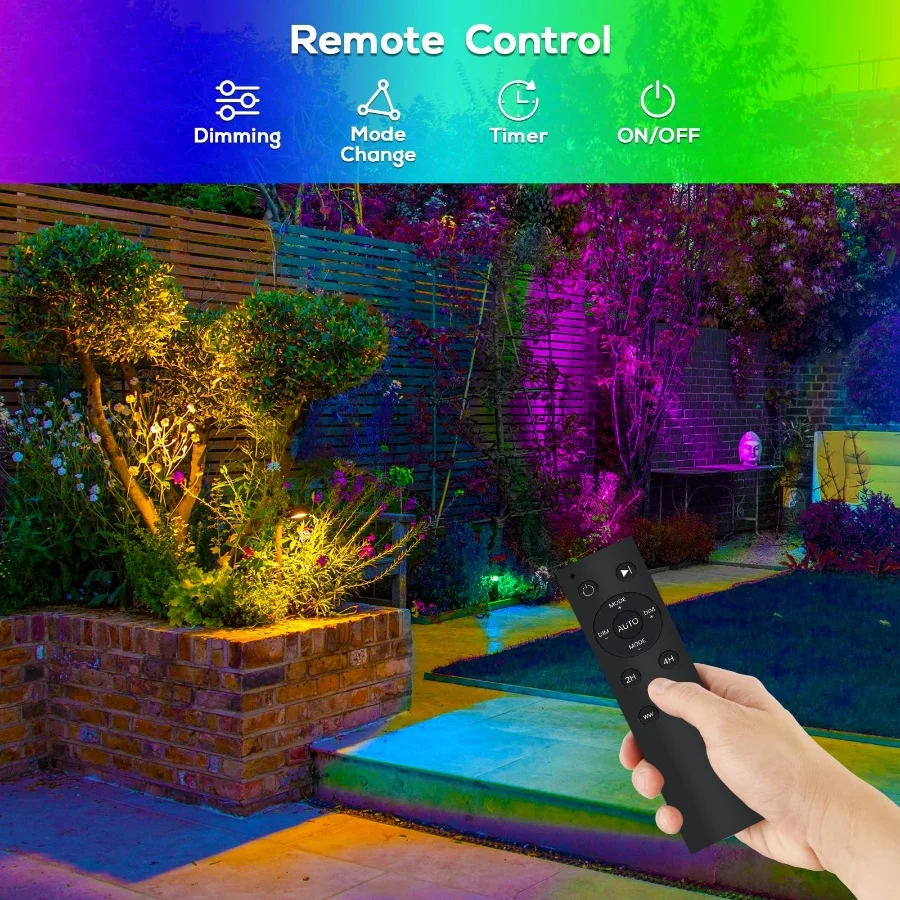 ZYAN 4 Pack 24W Smart Landscape Lights, Color Changing, Compatible with Alexa - 03 ZYAN 4 Pack 24W Smart Landscape Lights Color Changing Compatible with Alexa 03