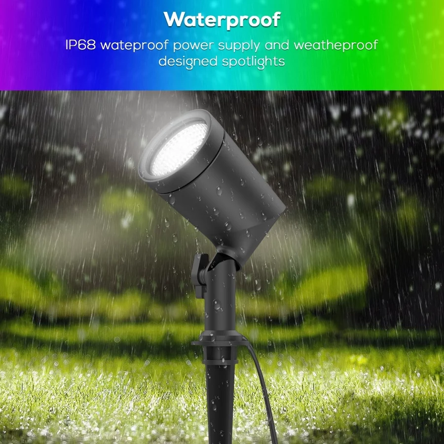 ZYAN 4 Pack 24W Smart Landscape Lights, Color Changing, Compatible with Alexa - 04 ZYAN 4 Pack 24W Smart Landscape Lights Color Changing Compatible with Alexa 04