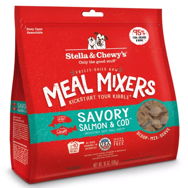 Stella-Chew Freeze-Dried Raw Meal Mixers All Life Stages Dog Food Topper - Salmon & Cod