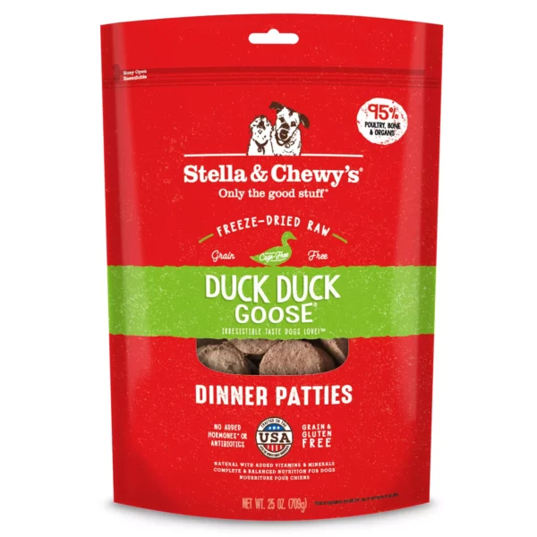 Stella-Chew Freeze-Dried Raw Dinner Patties All Life Stages Dry Dog Food - Duck