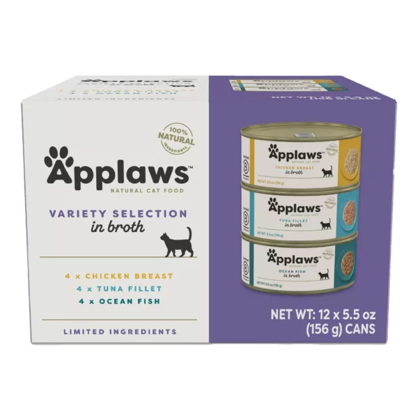 App-l Adult Cat Food in Broth - With Grain, 5.5 oz Variety Pack