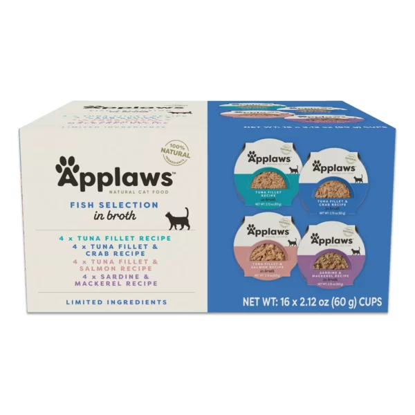 App-l Cat - Adult, Wet Food, In Broth, Fish Selection, 16 CT, 33.92 OZ