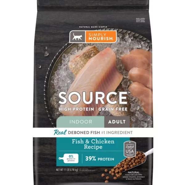 Simply N Source Indoor Cat Dry Food - Fish & Chicken, Natural, High-Protein, Grain Free