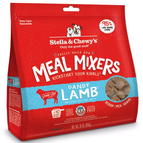 Stella-Chew Freeze-Dried Raw Meal Mixers All Life Stages Dog Food Topper - Dandy Lambv