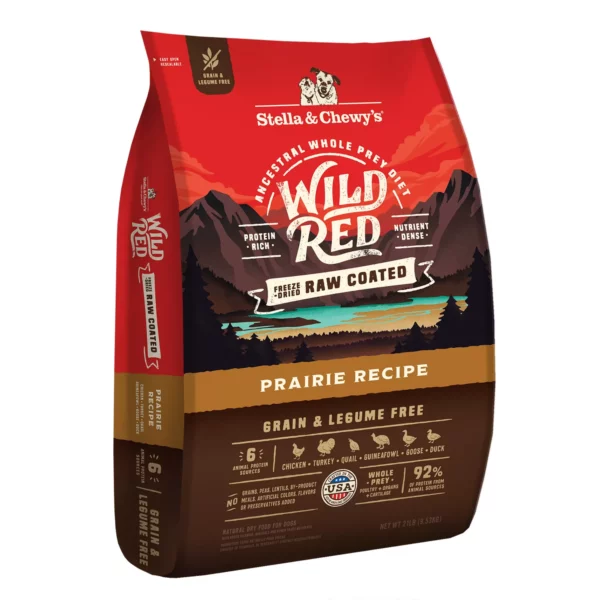 Stella-Chew Wild Red Raw Coated All Life Stages Dry Dog Food - Grain & Legume Free, Prairie