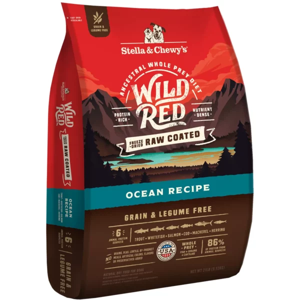 Stella-Chew Wild Red Raw Coated All Life Stages Dry Dog Food - Grain & Legume Free, Ocean
