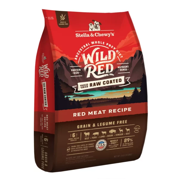 Stella-Chew Wild Red Raw Coated All Life Stages Dry Dog Food - Grain & Legume Free, Red Meat