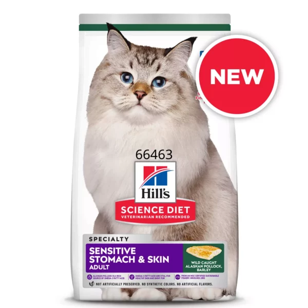Hil-l's Science Diet Sensitive Stomach & Skin Adult Dry Cat Food - Pollock