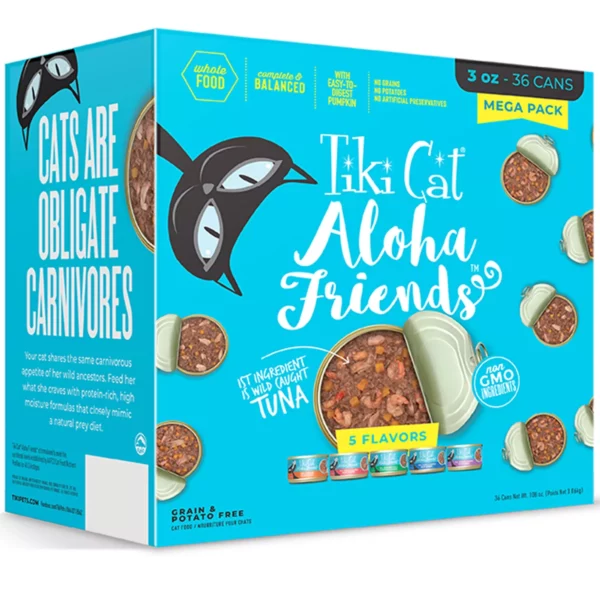 Tiki-C Adult, Wet Food, Aloha Friends, Variety Pack, 36 CT, 108 OZ