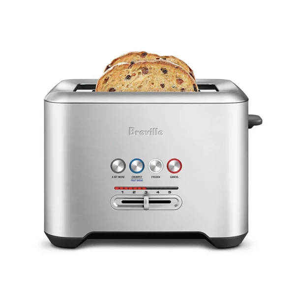 2-Slice Stainless Steel Toaster with Adjustable Browning – Compact Even-Heating Toaster for Perfect Breakfast Toast