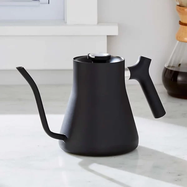 Matte Black Gooseneck Pour-Over Kettle – Precision Spout Tea - Coffee Kettle for Controlled, Even Pouring