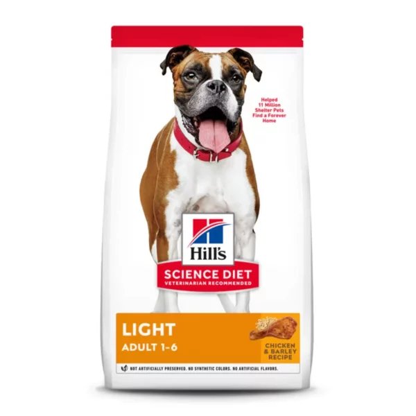 Adult Light Dry Dog Food with Chicken & Barley - Low Calorie Formula for Healthy Weight Management and Satiety - Highly Digestible