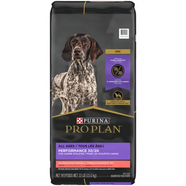 Sport Performance 30/20 Dry Dog Food for All Ages - Salmon & Rice Formula - Maximum Energy & Endurance for Active, Working Dogs