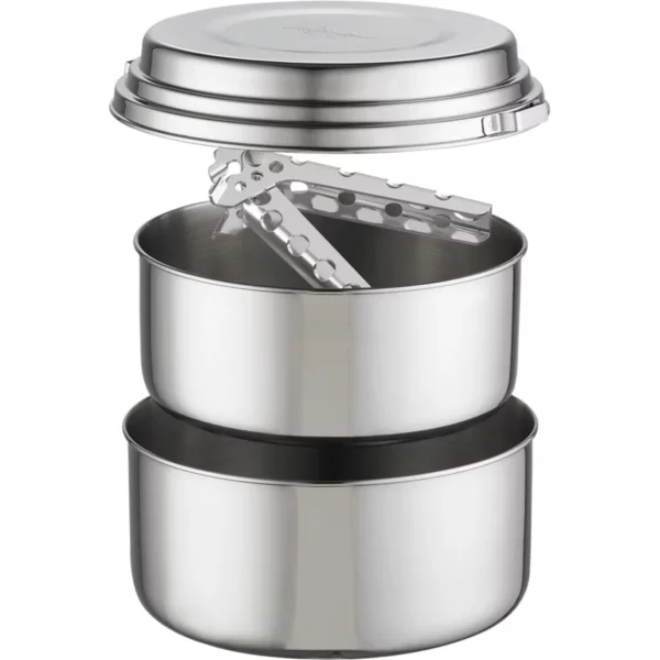 2-Piece Stainless Steel Pot Set for Alpine Cooking