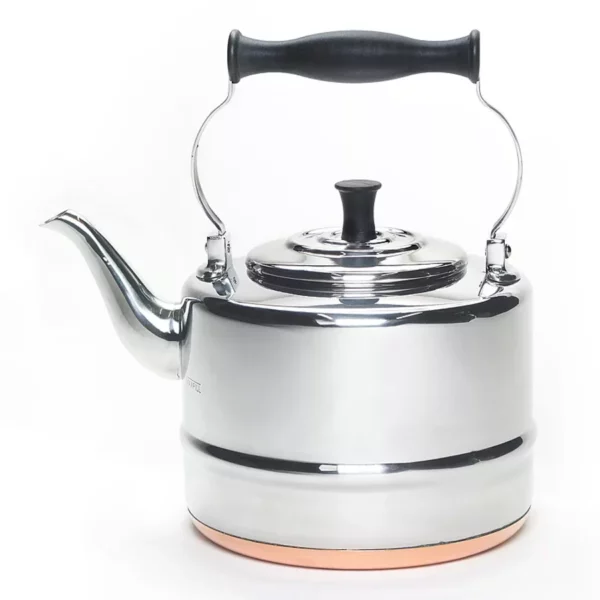 Classic Stainless Steel Whistling Tea Kettle - Polished Mirror Finish, Ergonomic Handle & Fast Boiling Base - Durable, Stylish Stove-Top Water Boiler
