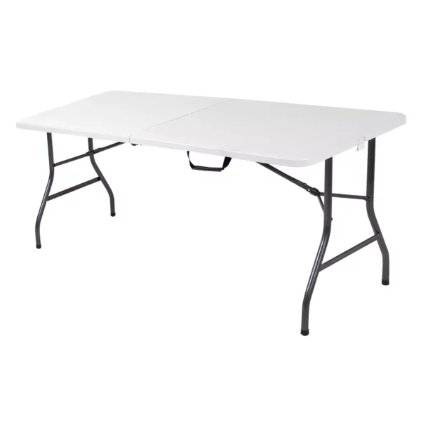 6-Foot Center Folding Table – Portable, Heavy-Duty Table for Events, Parties, or Workspaces