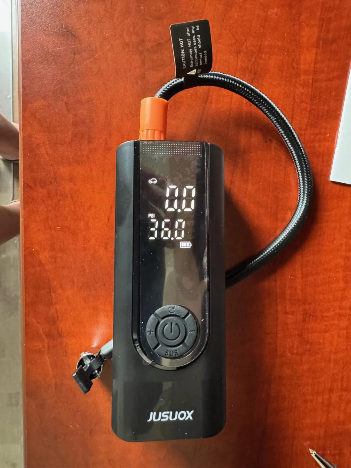 Click to view full screen Digital Smart Air Pump & Tire Inflator - Automatic Shut-Off, Preset Pressure & LED Display - 12V Portable Compressor for Car, Bike, and Sports Equipment photo review