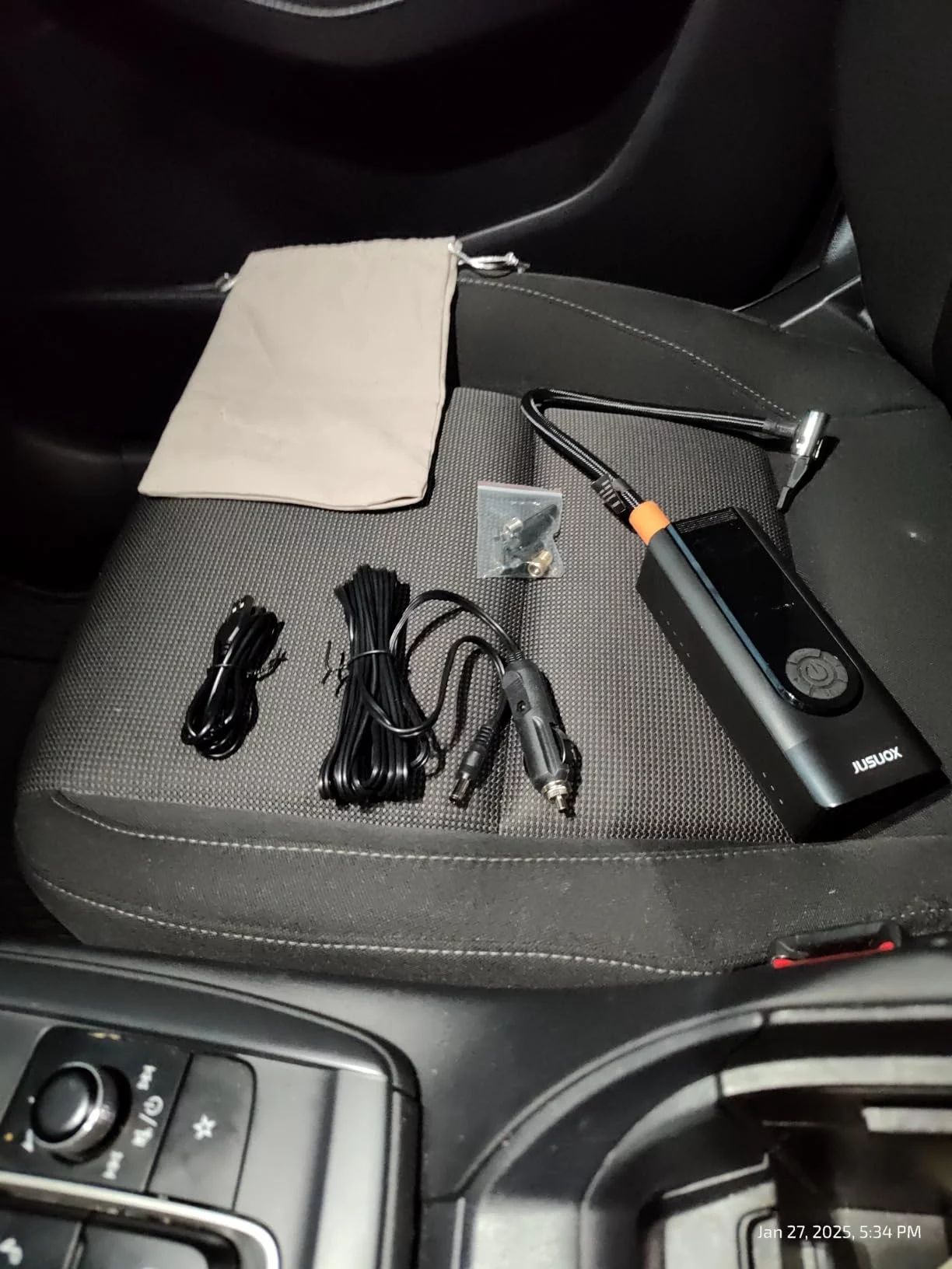 Click to view full screen Digital Smart Air Pump & Tire Inflator - Automatic Shut-Off, Preset Pressure & LED Display - 12V Portable Compressor for Car, Bike, and Sports Equipment photo review