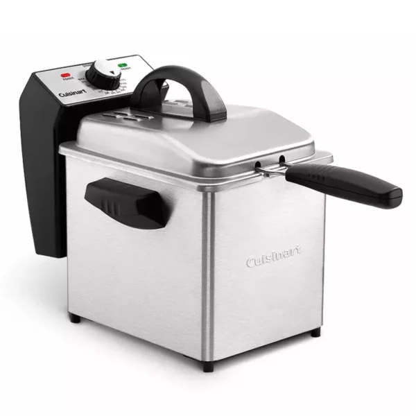2-Quart Compact Electric Deep Fryer - Space-Saving Design, Fast Heat-Up & Temperature Control - Ideal for Small Batches, Snacks & Individual Meals