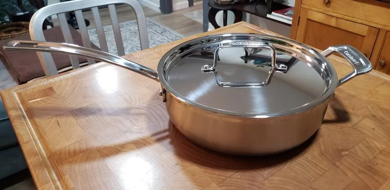 3.5-Quart Triple-Ply Stainless Steel Saute Pan with Lid - Multiclad Construction for Even Heat Distribution - Induction Ready & Oven Safe Cookware photo review