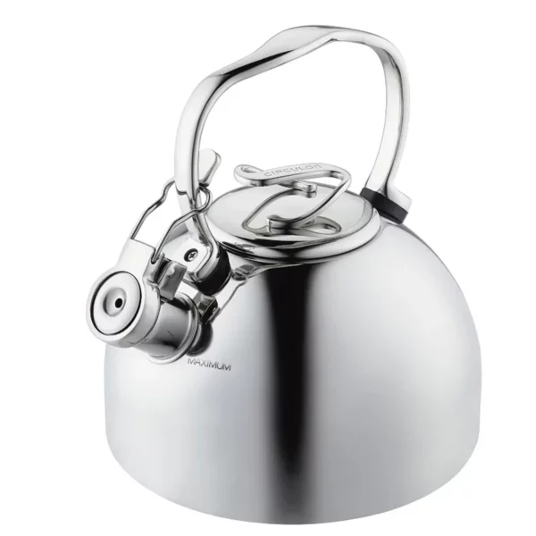 2.3-Quart Whistling Tea Kettle - Durable Stainless Steel Construction & Heat-Resistant Handle - Fast Boiling, Loud Whistle & Stylish Kitchen Design - Induction Compatible