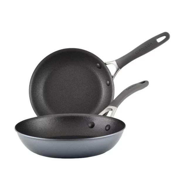 2-Piece ScratchDefense Nonstick Frypan Set - Extremely Durable, Metal Utensil Safe Technology - High-Performance Skillets for Daily Cooking