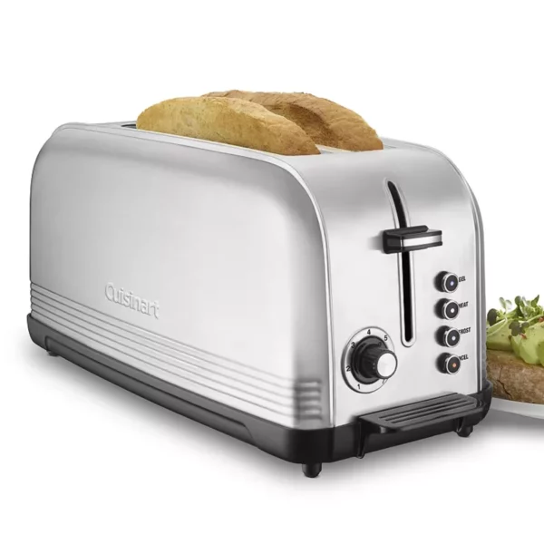 Classic Long-Slot Toaster for Artisan Breads & Baguettes - Dual Extra-Wide Slots, Multiple Shade Settings & Bagel Function - Compact Design for Large Slices