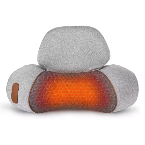 3-in-1 Neck Massager Pillow – Vibration, Heat & Airbag Stretch with Memory Foam and Travel Bag