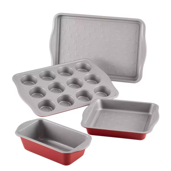 Bake with Mickey Mouse 4-Piece Nonstick Bakeware Set – Fun, Durable Baking Pans for Family Kitchens