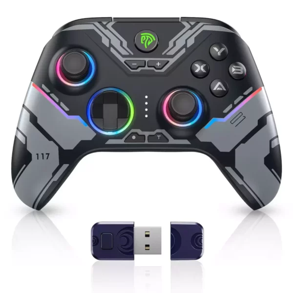 PC Gaming Controller with Hall Effect Joysticks & Triggers – RGB Lighting, Wired USB Gamepad