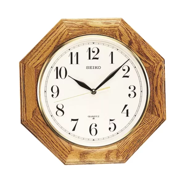 Octagon Wall Clock – Modern Wood-Style Design for Home or Office