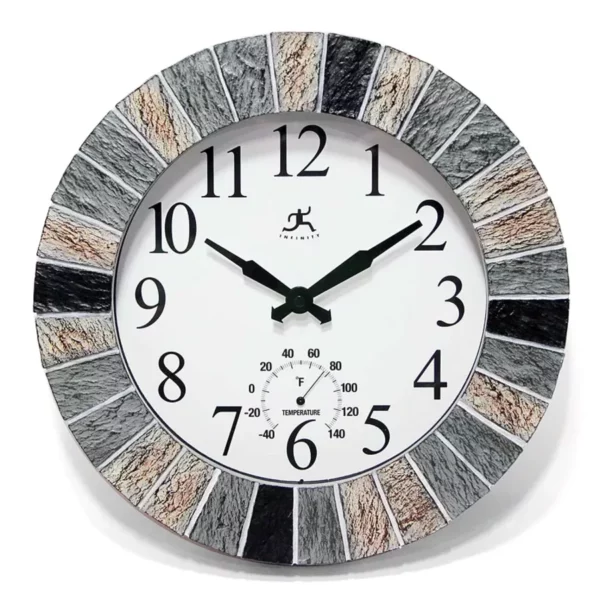 Faux Slate Wall Clock – Elegant Decorative Timepiece for Living Room or Patio