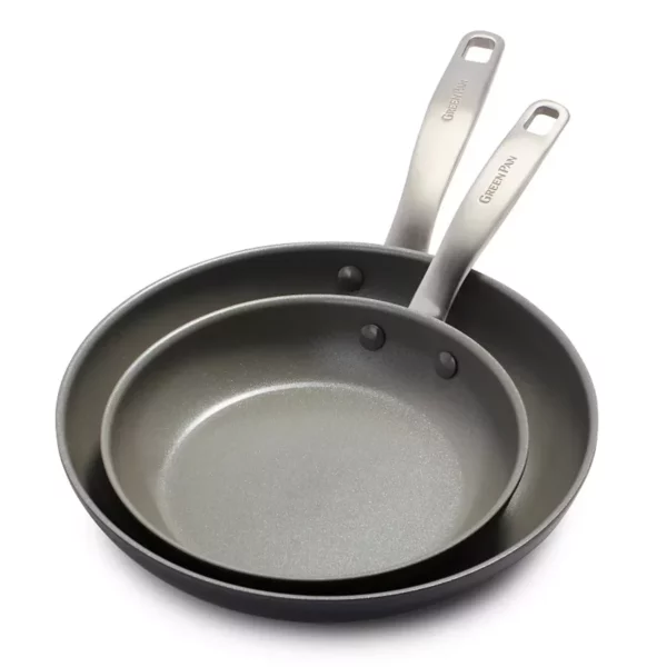 Chatham Style Ceramic Nonstick Fry Pan Set - Healthy, PFOA-Free Coating, Oven Safe & Metal Utensil Safe - Superior Searing and Durable Performance Skillets