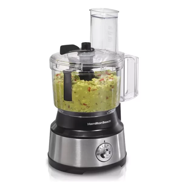 Bowl Scraper Food Processor - Continuous Scraper Blade Eliminates Stopping to Scrape - Powerful Motor for Chopping, Slicing, and Shredding - Large Capacity